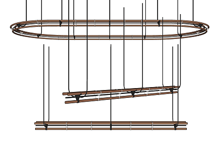 Modern chandelier linear chandelier 3d model