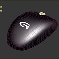 Sleek Black Gaming Mouse With White G Logo And Smooth Glossy Surface Design 3d model