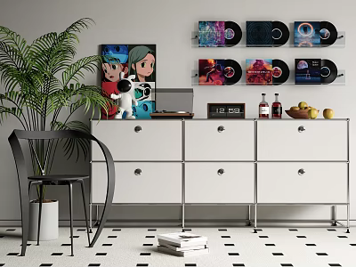 Modern Open Kitchen Space Featuring Mobile Digital Devices And Smartphones 3d model