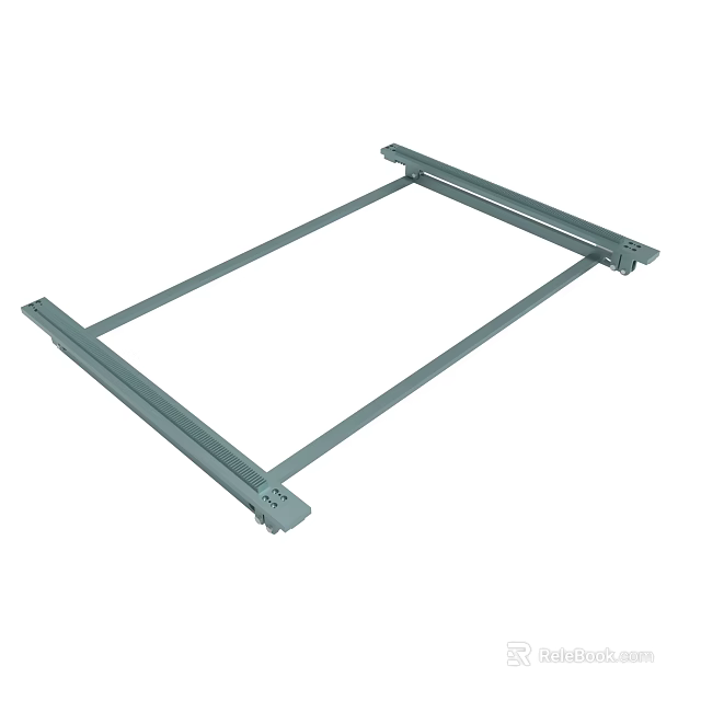 Sturdy Gray Steel Rectangular Frame With Cross Bars For Support Structure 3d model 