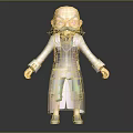 Cartoon Scientist With Bald Head Pink Sunglasses White Lab Coat Purple Vest And Green Pants
