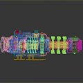Industrial Mechanical Device With Gears Pipes And Yellow Gray Metal Components