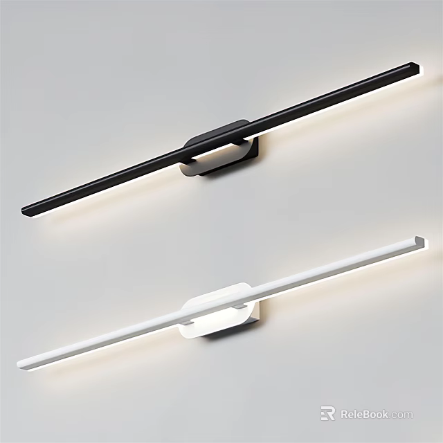 Modern LED Wall Sconce With Black And White Slim Design For Home Lighting Fixture 3d model 
