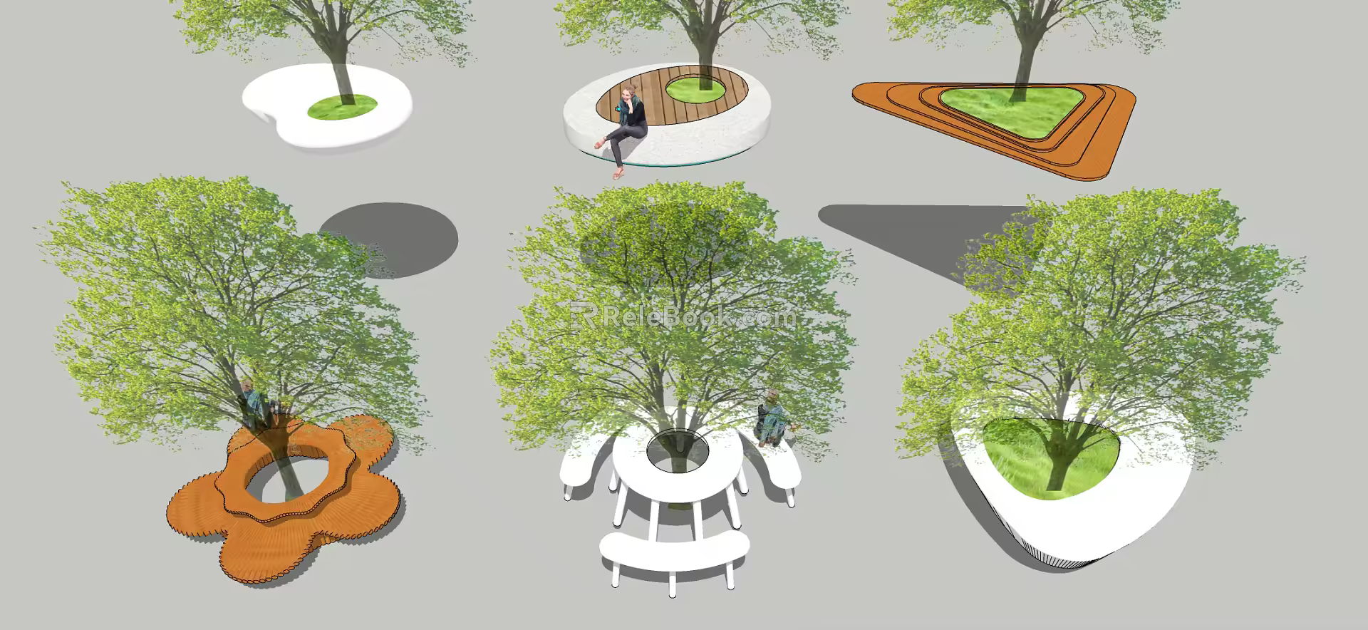 Modern tree pool tree pool stool 3d model