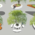 Modern tree pool tree pool stool 3d model