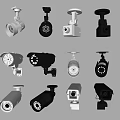 Modern camera security surveillance camera combination 3d model