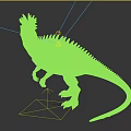 Realistic Spiked Head Dinosaur With Dorsal Spines Open Mouth Standing Pose