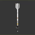 Advanced Military Missile Weapon With White Body Orange Band Tail Fins And Nose Cone