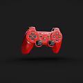 Red Sony Game Controller With Dual Analog Sticks And Buttons
