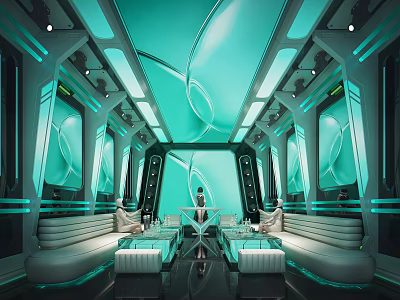 Modern Luxury KTV Interior With LED Lighting And Plush Leather Seats 3d model