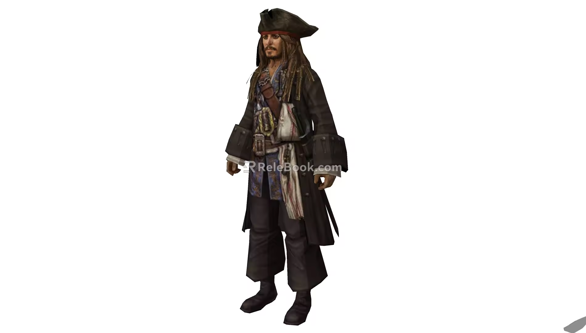 modern game character pirates of the caribbean jack 3d model
