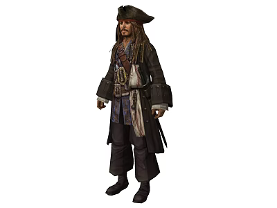 modern game character pirates of the caribbean jack 3d model