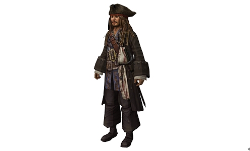 modern game character pirates of the caribbean jack 3d model