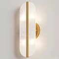 Elegant Modern Wall Sconce With White Marble Panel Gold Vertical Strip And Soft Lighting