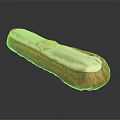 Fresh Cream Filled Eclair Pastry With White Icing And Golden Label