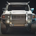 White Off Road SUV With Roof Rack Silver Bumper Side Steps And Large Tires