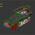 Military Vehicle With Tracks And Wheels Vintage Design Metal Frame Top