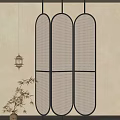 Antique Partition Decorative Ornaments for Silent Wind Screen 3d model