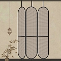 Antique Partition Decorative Ornaments for Silent Wind Screen 3d model