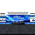 Commercial Stage Equipment with Blue Lighting and Large Screens for Commercial Events