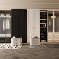 Modern Black And White Wardrobes With Glass Doors Storage Shelves Drawers And Hanging Space