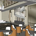 Luxurious Sales Office Interior With Water Feature Chandelier And Negotiation Seating Furniture