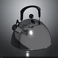 Silver Kettle with Black Handle and Hammered Texture Modern Sleek Design for Daily Use