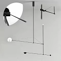 Modern Minimalist Chandelier with Geometric Metal Frame and Spherical Light Elements for Interior Design
