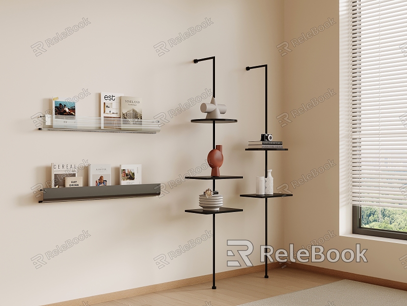 Modern Bookshelf Magazine Rack model