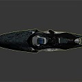 Modern Sporty Jet Ski With Dark Blue Pattern LED Lights And Rider On Board