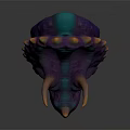 Detailed Colorful Triceratops Head Model With Spiked Frill And Vibrant Skin