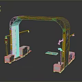 Arch Shaped Industrial Detection Equipment With Sensors Platform And Control System 3d model