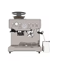 Breville Stainless Steel Espresso Machine With White Coffee Cups And Milk Frother