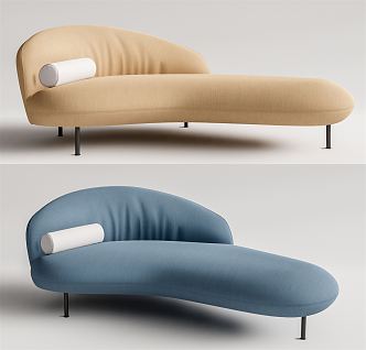 Modern chaise longue curved sofa longue 3d model