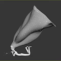 Mystical Game and Movie Character With Transparent Body Small White Figure And Floating Particles On Dark Background
