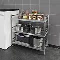 Multi tier Stainless Steel Kitchen Shelf Holding Microwave Oven Pots Coffee Maker And Cans