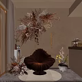 Modern Luxury Beauty Salon Interior With Fan Shaped Velvet Chair And Floral Decor