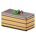Delicious Layered Chocolate Yellow Cake With Green Leaf And Chocolate Decoration