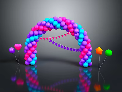 Wedding Environment Balloon Arch Wedding Door Wedding Arch Decorative Door Wedding Arch Wedding Door Arch 3d model