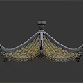 Traditional Chinese Architecture Roof Structure With Yellow Tiles And Decorative Eaves