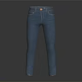 Classic Blue Denim Jeans With Front Pockets And Button Closure Design 3d model