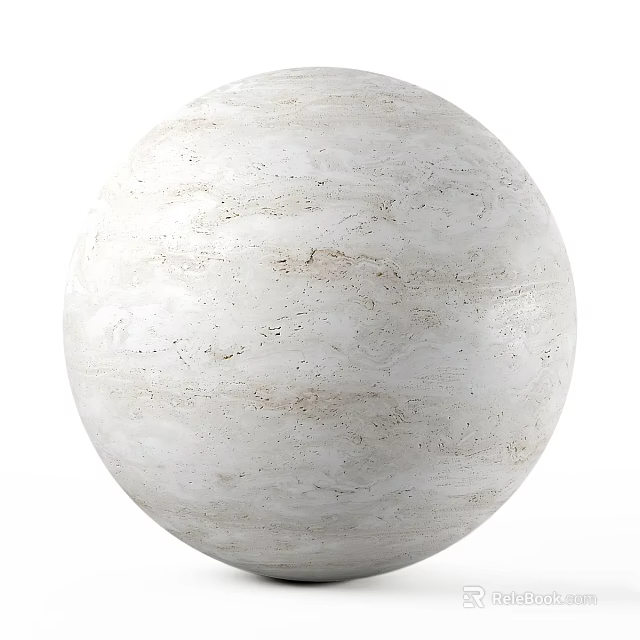 Decorative White Spherical Textured Component With Marble-like Stone Surface Texture 3d model 