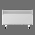 White Mobile Radiator With Wheels For Home Heating Solution 3d model