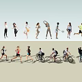People Engaging in Various Activities Such as Sports Dancing Cycling and Tennis