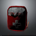 Red First Aid Bag With White Cross Design Portable Fabric Emergency Medical Pouch