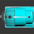 Turquoise Vintage Electric Fan With Metal Grid And Stable Base Design
