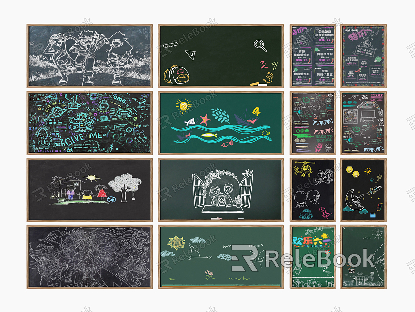 Modern blackboard blackboard graffiti chalk drawing chalk graffiti model