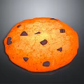 Freshly Baked Delicious Orange Cookie With Chocolate Chips And Crunchy Texture