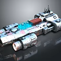 Futuristic Space Exploration Vessel With Metallic Structure Engine Modules And Antenna Arrays