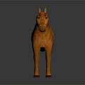 Orange 3D Horse Model Standing On Dark Background With Smooth Surface 3d model